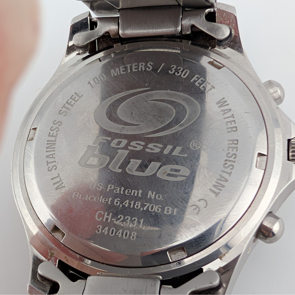 Fossil Speedway Chronograph Men's Watch Gray Dial Rotating Bezel 100M Date SS - Picture 5 of 11